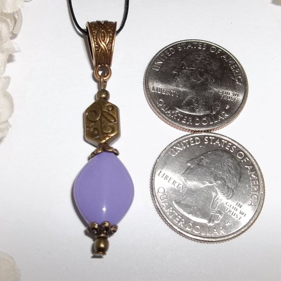 Purple & Copper Necklace Rustic Boho Handmade 5168 - Picture 2 of 8